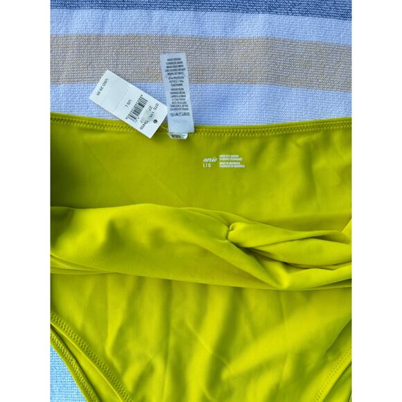 NWT, Women, Aerie, High Cut Cheeky Bikini Bottom, Yellow, Sz L - Picture 4 of 6